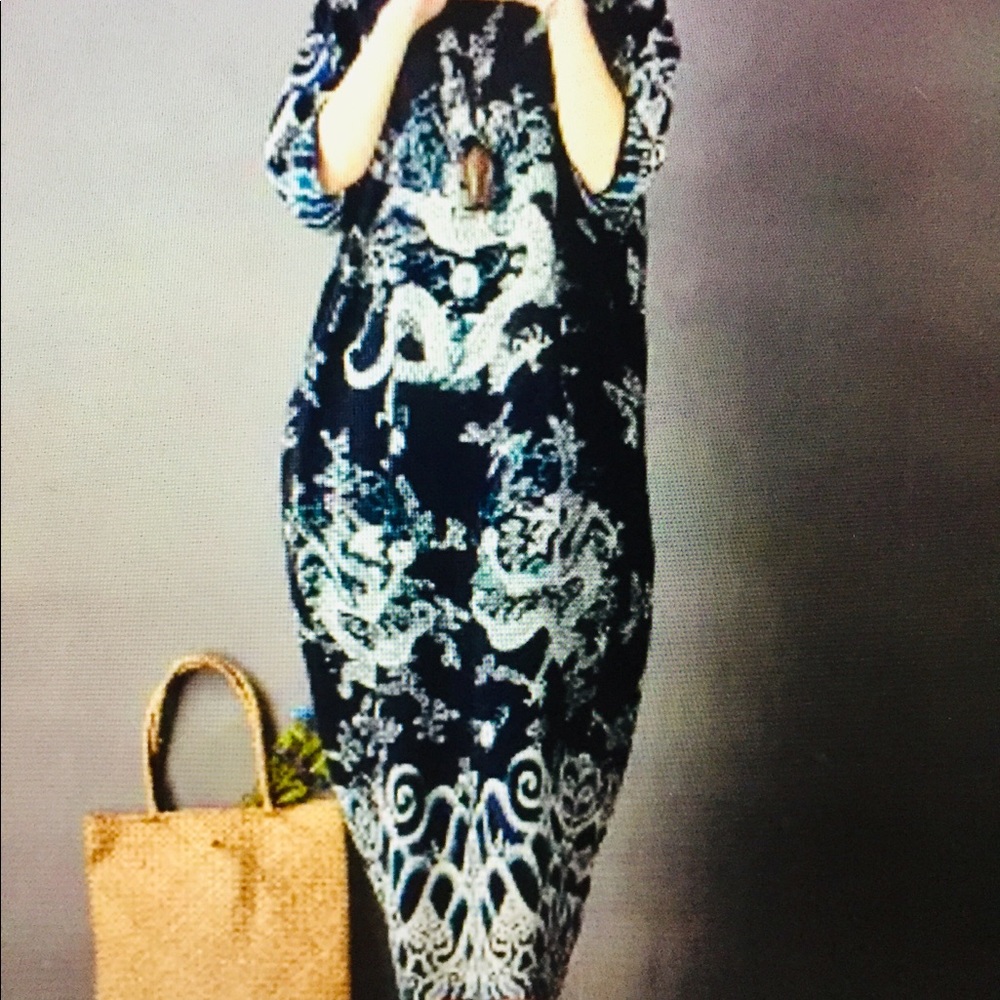 NEW Dark Blue White Oversized Dress